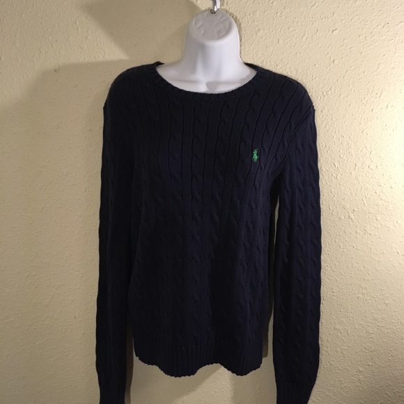 Ralph Lauren Blue Cable Knit Sweater - Picture 3 of 8